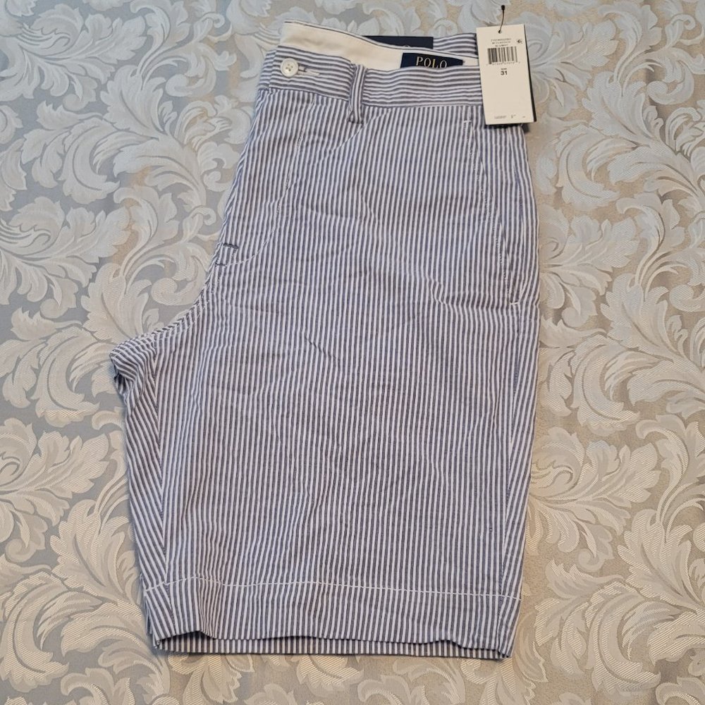 POLO RALPH LAUREN BEDFORD SHORTS BLUE/WHITE STRIPE